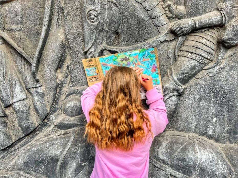 Kids follow the map and complete the details every time they find a new treasure